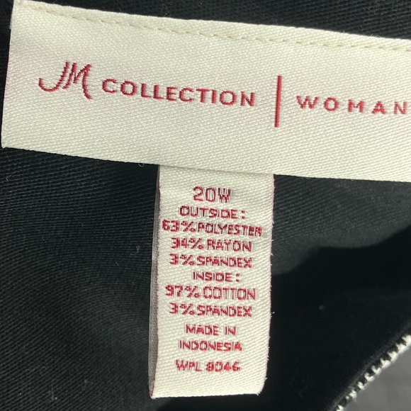 JM Collection Woman 20W Gray Black Houndstooth Button Front Dress Jacket Plus 2X - Picture 3 of 3